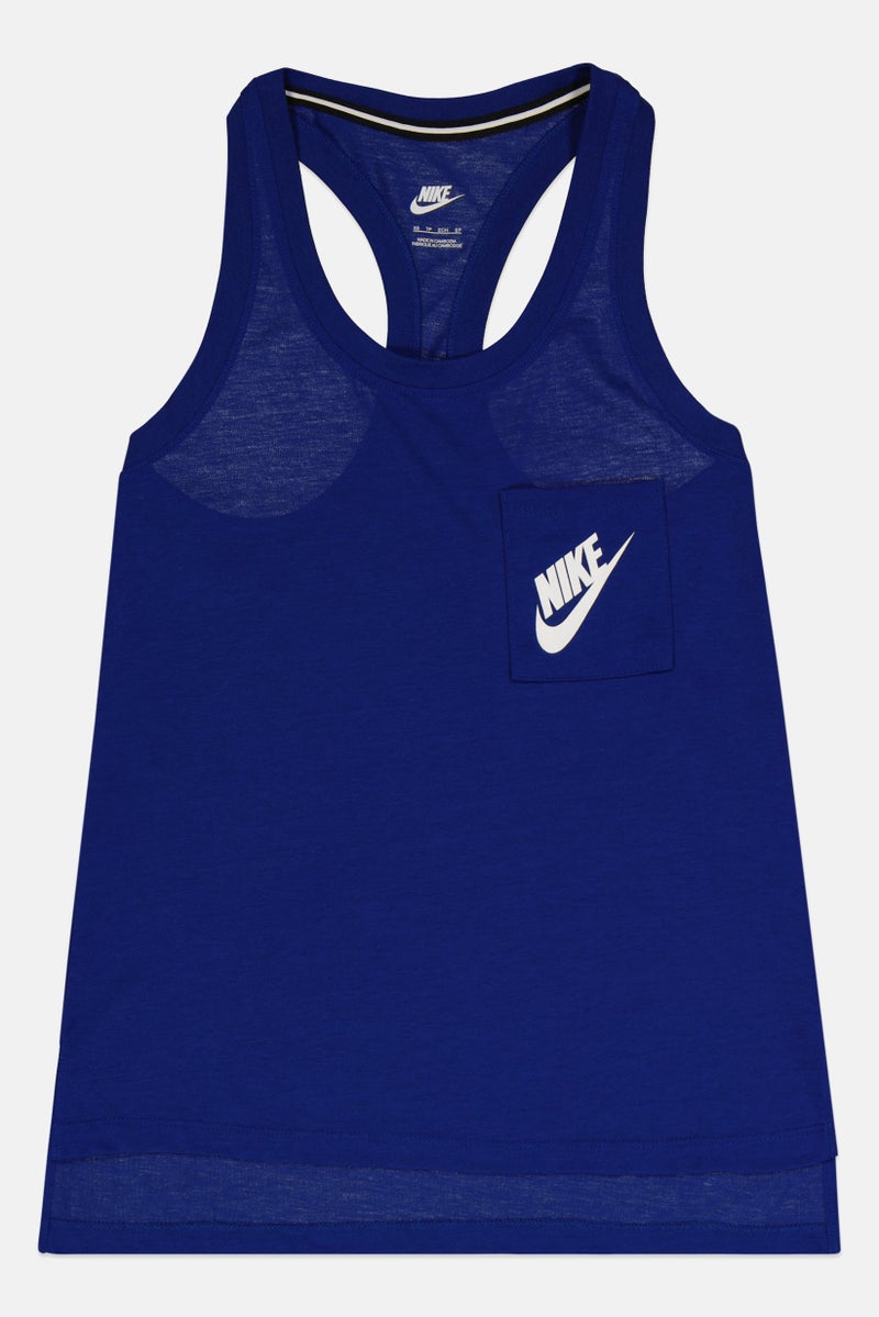 Nike Women Signal Racerback Tank Top, Deep Royal Blue - Image 2